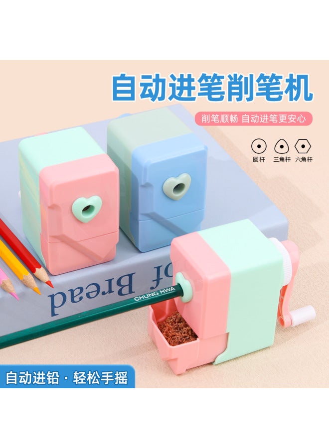 HELPS Creative Love Cartoon Pencil Sharpener For Primary School Students Hand Automatic Pencil Sharpener Stationery Macaron Color Pencil Sharpener - Image 3