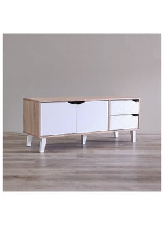 DANUBE HOME Modesto TV Cabinet For Up To 32 Inches TV Entertainment Modern Design Wall Unit Furniture Wooden TV Stand For Living Room Bedroom TV Rack L120xW40xH49 cm Sonoma Oak/White  - Image 4
