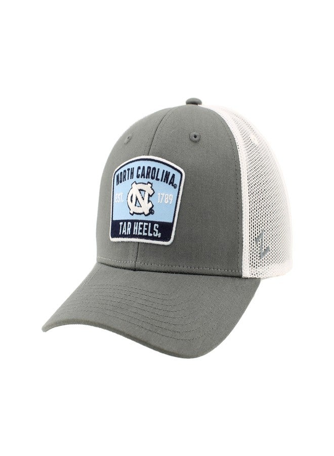ZHATS North Carolina Tar Heels NCAA Officially Licensed Snapback Hat Big Rig Patch Smoke White Switchback - Image 1