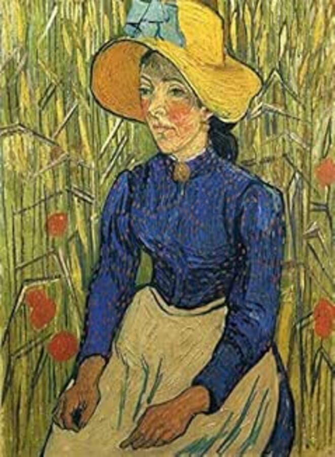 Kalia Wall Art Peasant Girl With Yellow Straw Hat By Vincent Van Gogh Canvas -30 x 24 CM 