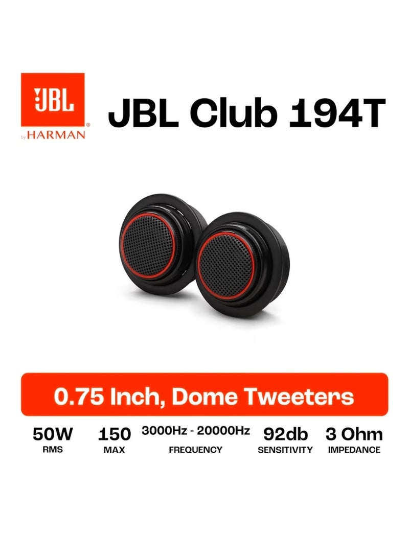 JBL Club 192T 3/4" Car Tweeter Speakers – 150W High-Performance Precision Tweeters by Harman Kardon (1 Pair) - Image 3