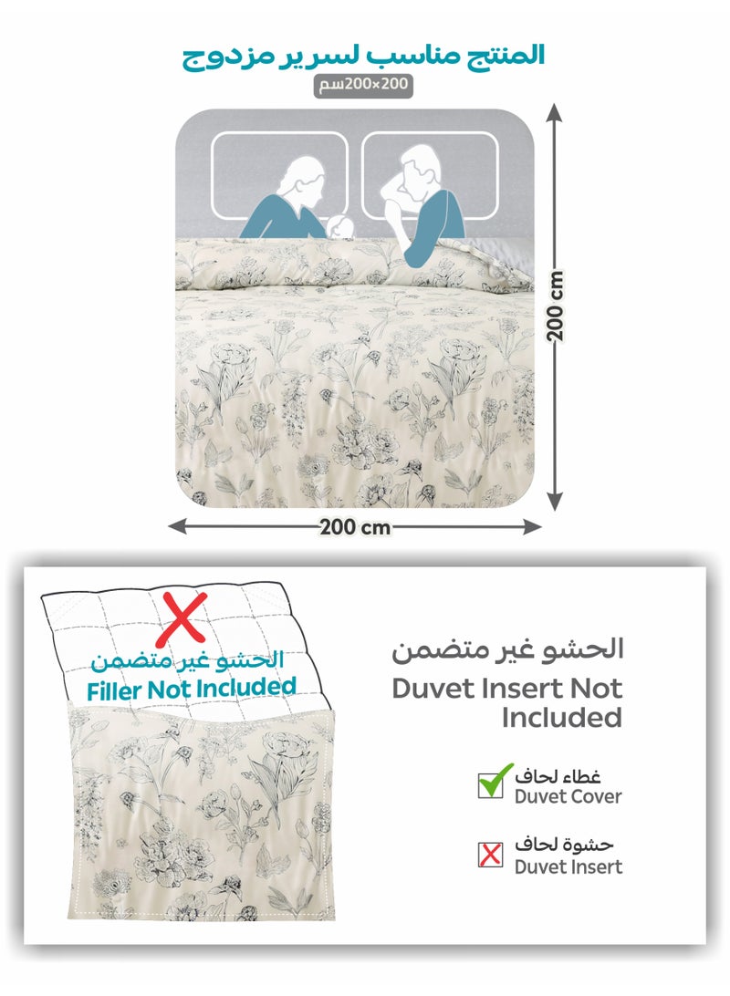 Donetella Printed Duvet Set, King Size Fits 200x200 cm - 6-Pcs Bed Set, Brushed Microfiber Fabric - 1 Duvet Cover, 1 Fitted Sheet, 2 Pillow Shams, 2 Pillowcases (Filler Not Included) - Image 3