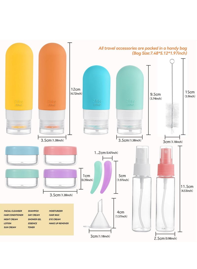 Generic 18pack Travel Bottles for Toiletries,TSA Approved Silicone Travel Containers jar for Toiletries,Leak Proof Refillable Liqus Shampoo And Conditioner Travel Essentials toiletry Bottles  - Image 5