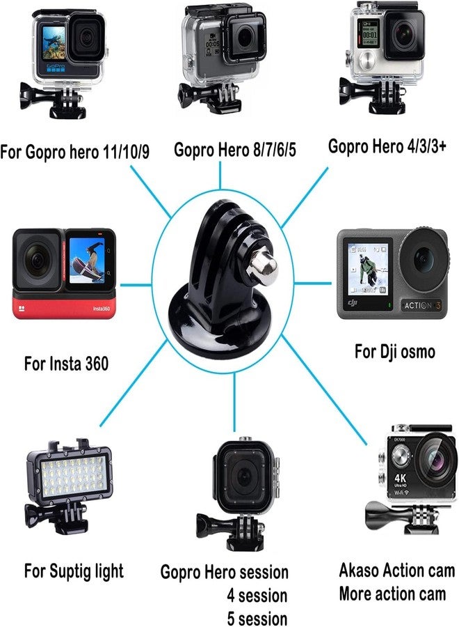 اكشن برو محول تثبيت ثلاثي القوائم ومسمار متوافق مع كاميرات الحركة GoPro-13/12/11/10/9/8/7/6/5/4/3/2/SJCAM/Gopro Max/Akaso/DJI Osmo/Insta-360 - Image 2