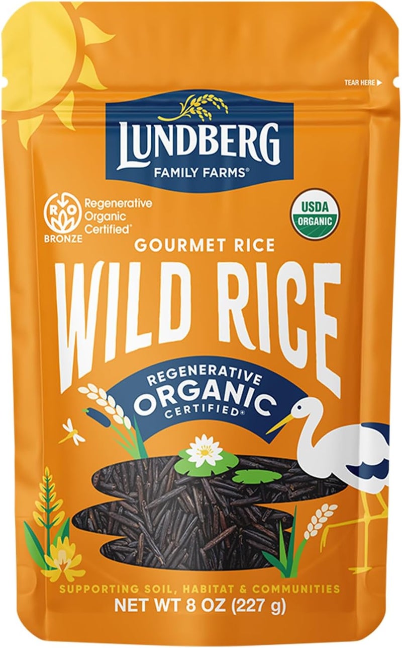 Lundberg Organic Wild Rice - 8 Oz Gourmet Rice, Regenerative Organic Certified - Image 1
