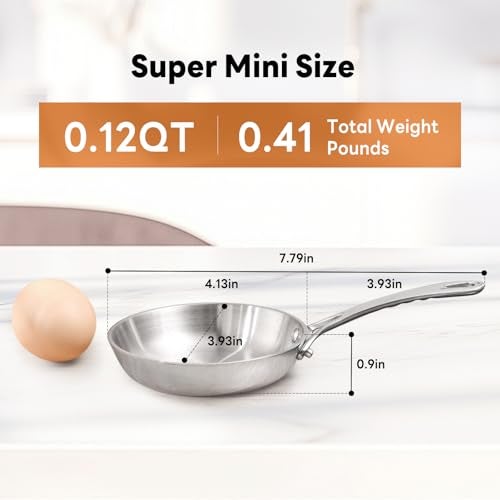Macevia 0.12QT Mini Sauce Pan, 18/10 Stainless Steel Butter Warmer, Small Pot with Handle, Ideal for Kitchen, Restaurant, Camping & RV Use (4 Inch) - Silver - Image 2