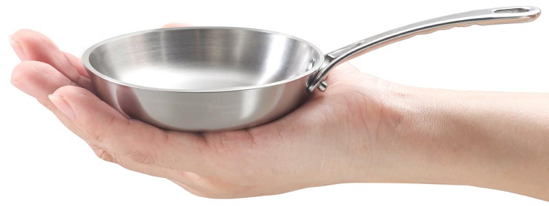 Macevia 0.12QT Mini Sauce Pan, 18/10 Stainless Steel Butter Warmer, Small Pot with Handle, Ideal for Kitchen, Restaurant, Camping & RV Use (4 Inch) - Silver - Image 1