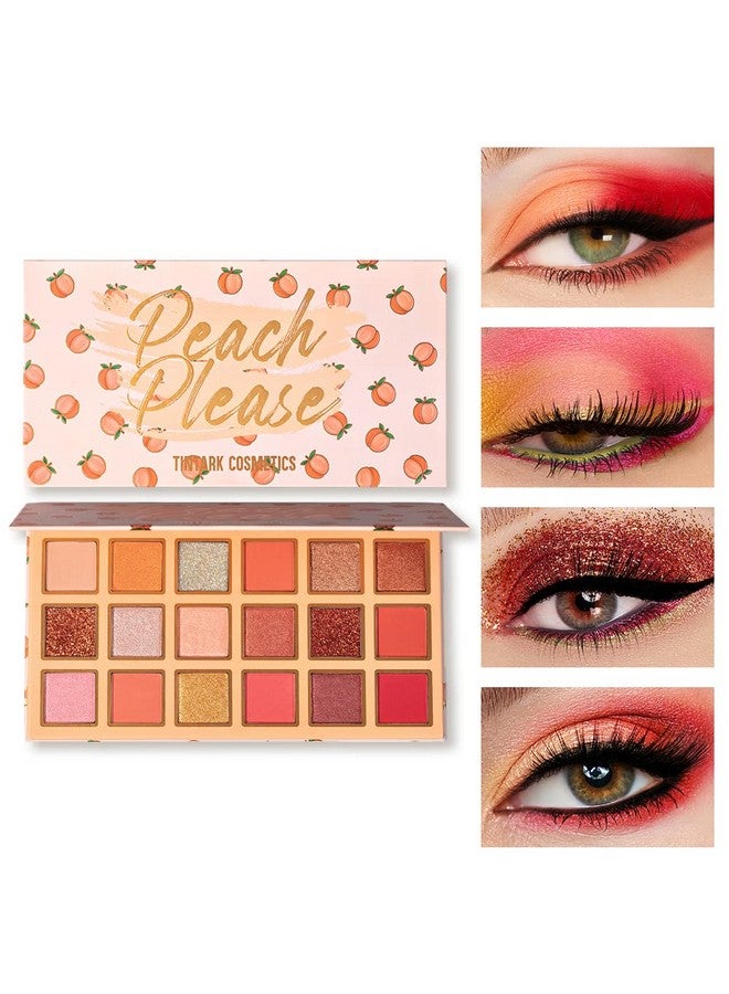Tintark Peach Please 18 Colour Eyeshadow Palette For Beauty Eyeshadow Cosmetics With Matte Metallic Sparkle Shimmer Pink & Highlighter Eye Makeup For Girls & Powder Eye Shadow Pallet - Image 1
