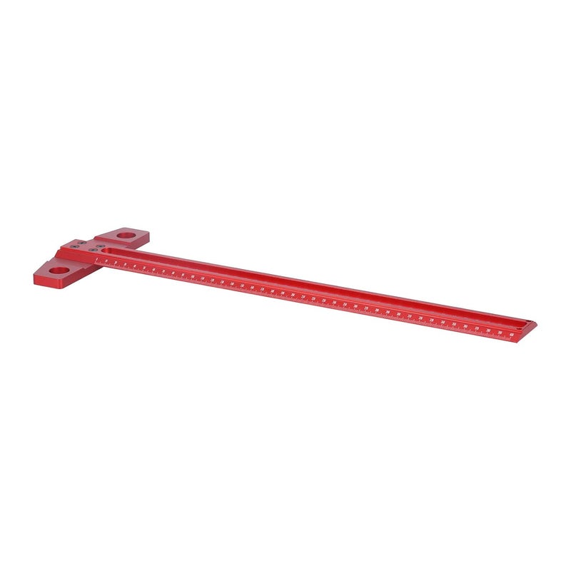 LiebeWH T Ruler T Type Square Ruler Aluminum Alloy Right Angle Scribe Marking Gauge for Woodworking Glass with 1mm Accuracy Scales Clear Red Anodized (400mm) - Image 4
