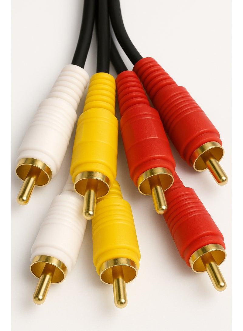 FUJISHKA 3M AUX Cable – 3.5mm Male to 3RCA (Red, White, Yellow) Audio Video Cable – Stereo Aux to RCA Cord for TV, DVD, Speaker, Home Theater – 10 Feet  - Image 2
