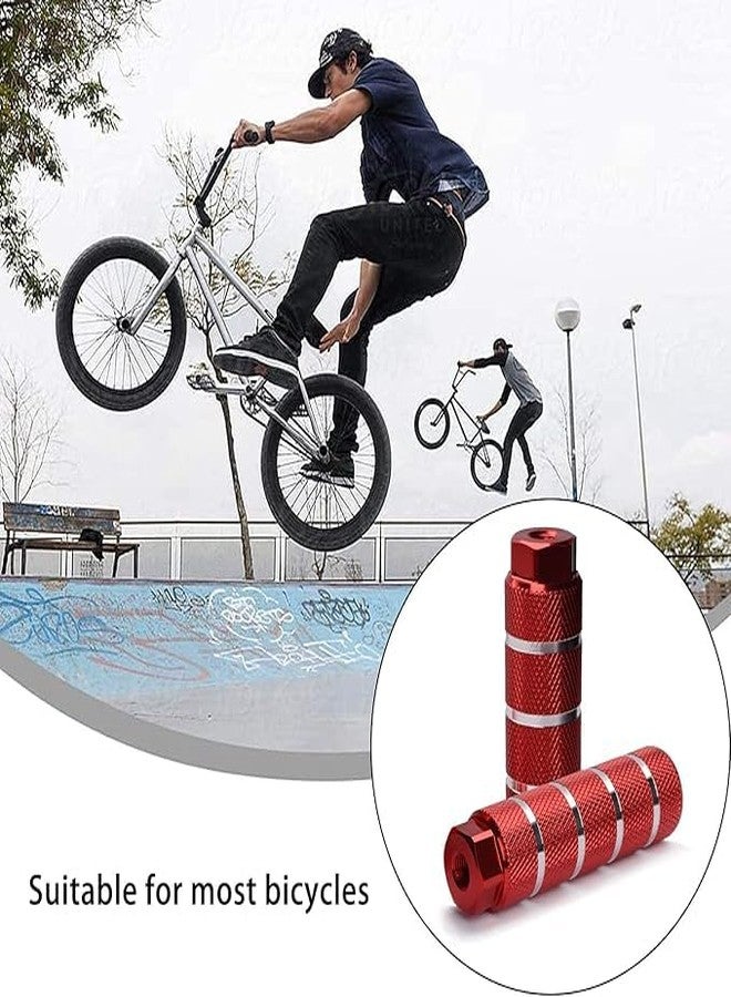 Wavva® 2 Pcs Aluminum Alloy BMX, Non-Slip, Bicycle Footrest, Aluminium Alloy, for BMX, Bike, Mountain Bike, for Children and Adults. Product Size: 110MM*37MM. (Red) - Image 5
