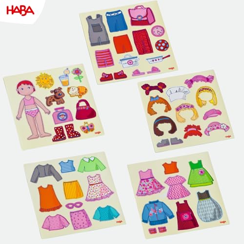 HABA Dress-Up Doll Magnetic Game Box & Magnetic Puzzle for Toddlers, Travel-Friendly Road Trip Toy for Kids, Toddler Activities for Ages 3+, 54 Piece Set - Image 5
