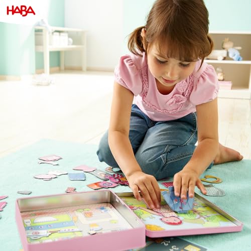 HABA Dress-Up Doll Magnetic Game Box & Magnetic Puzzle for Toddlers, Travel-Friendly Road Trip Toy for Kids, Toddler Activities for Ages 3+, 54 Piece Set - Image 2