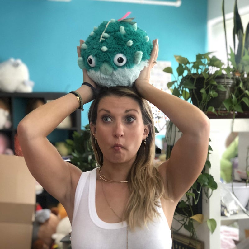 Squishable / Mini Squishable Teal Pufferfish - 7"" - Image 4