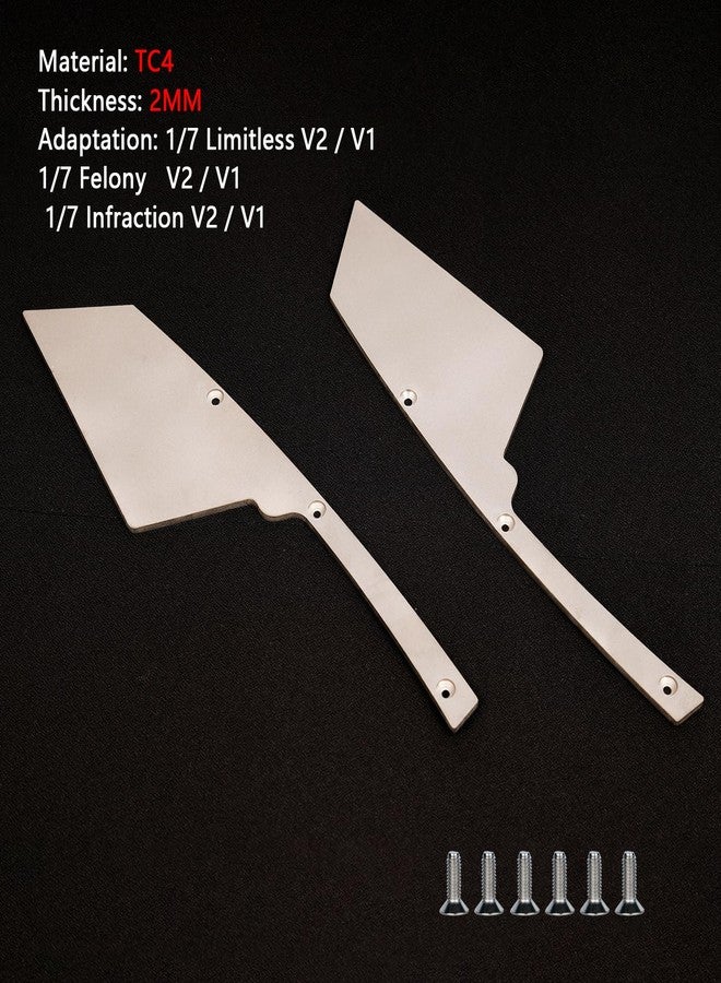 MOSHNOLY 2MM Titanium Alloys Air Dam Diffuser for Arrma 6S 1/7 Infraction/Limitless/Felony,Spark Maker Wheel Covers Lightweight Left and Right Wheel Cover 1/7 Infraction/Limitless V1/V2/Felony 6S Style 2-R - Image 2