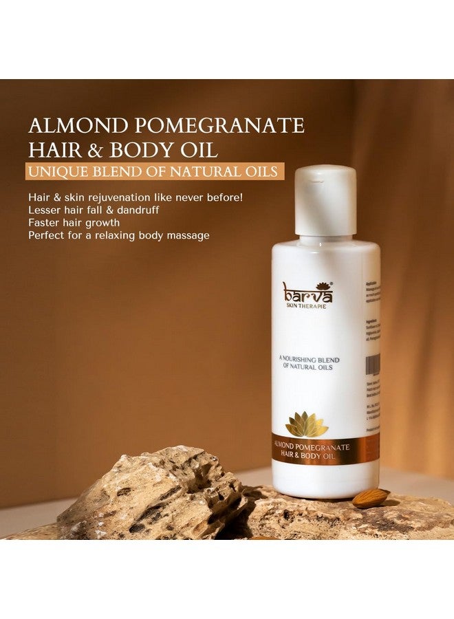 بارفا زيت تدليك الشعر والجسم باللوز الطبيعي والرمان. زيت الجسم المريح للبشرة الجافة والعادية مع فيتامين E 200 مل - Image 2