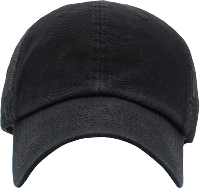KBETHOS KBE-CM BLK Original Classic Trucker Low Profile Hat Men Women Baseball Cap Dad Hat Adjustable Unconstructed Plain Cap - Image 2