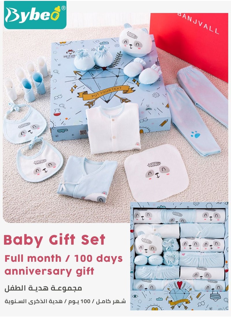 Bybeo 18 PCS Newborn Baby Gift Box Babies Clothes Set Infant Clothing Rompers Coat Socks Hat 100% Cotton for Boys & Girls  - Image 2