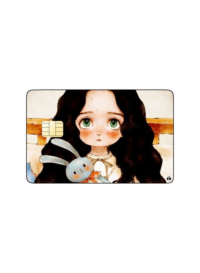 RKN PRINTED BANK CARD STICKER Cute Girl Drawing In Bed - Image 2