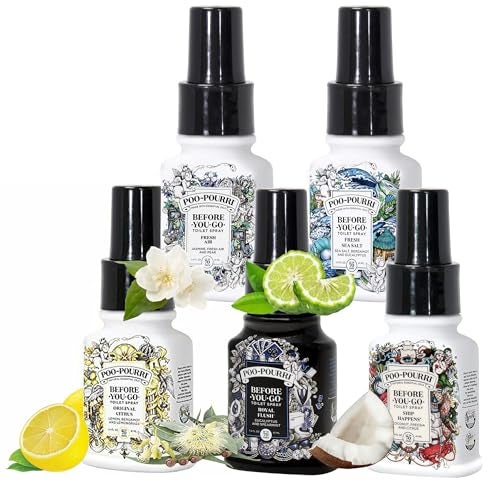Poo-Pourri Set - Includes Original Citrus, Fresh Sea Salt, Fresh Air, Ship Happens, and Royal Flush 1.4 Ounce Bottles - Image 2
