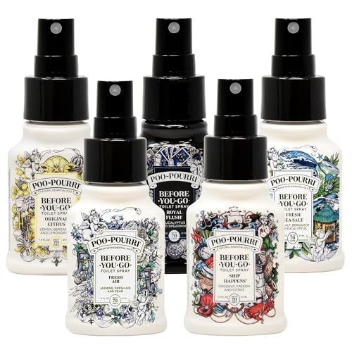 Poo-Pourri Set - Includes Original Citrus, Fresh Sea Salt, Fresh Air, Ship Happens, and Royal Flush 1.4 Ounce Bottles - Image 3