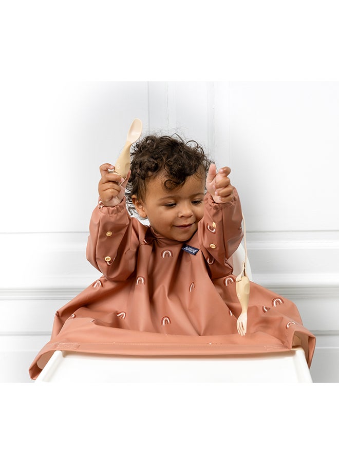 bibado - Long Sleeve Baby Bibs - Babies And Toddlers 6-36 Months - Coverall Baby Weaning Bib - Easy Wipe Clean And Soft Fabric - Attach To Highchair And Tables - Waterproof - Machine Washable - Baby Gifts - Chasing Rainbows - Image 1