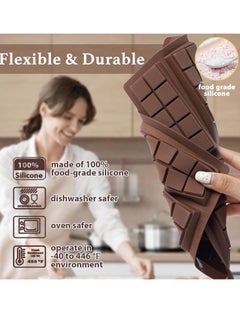 Beauenty Silicone Chocolate Molds, Rectangle Chocolate Bar Sweet Molds, Mini Silicone Molds, Silicone Bakeware Wax Melt Molds, Non-Stick and BPA Free for Hard Candy, Chocolate, Gummy, Caramel, Ganache, Ice Cub  - Image 3