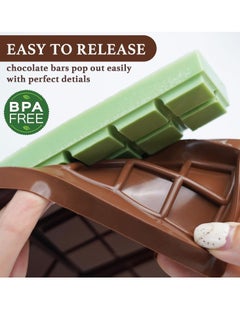 Beauenty Silicone Chocolate Molds, Rectangle Chocolate Bar Sweet Molds, Mini Silicone Molds, Silicone Bakeware Wax Melt Molds, Non-Stick and BPA Free for Hard Candy, Chocolate, Gummy, Caramel, Ganache, Ice Cub  - Image 4