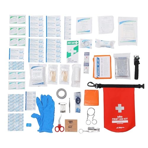 Breakwater Supply™ Waterproof Survival First Aid Kit, 101 Piece AFAK Emergency Supplies in Dry Bag, IFAK Trauma Kit Bug Out Bag for Camping, Hiking, Boating, Fishing, Hunting with Splint (Red) - Image 5