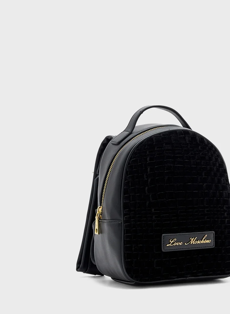 Love Moschino Top Handle Zip Over Backpack