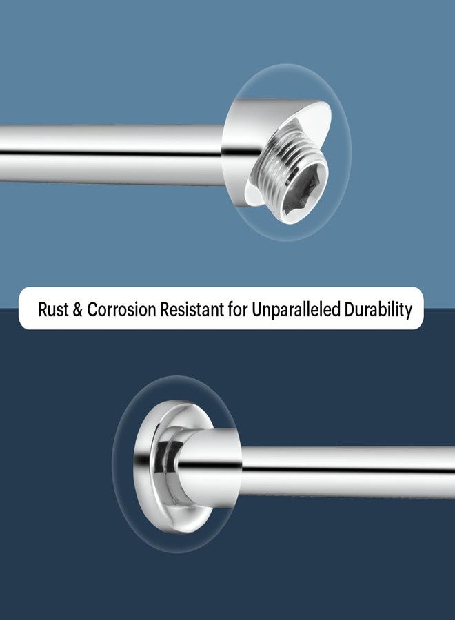 Johnson Bathrooms Round Shower Arm 12 Inches Long With Wall Flange | Ss304 Grade Anti-Corrosion Shower Holder For Overhead Showers | 2 Year Warranty (T7069R1- Cp Finish),Silver - Image 2