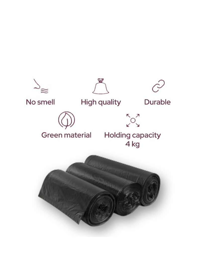 Nure, Bio-Degradable Purity In  Disposal Garbage Bag,55 Gallons ,15 Pcs, 80cmx110cm,Pack of 3