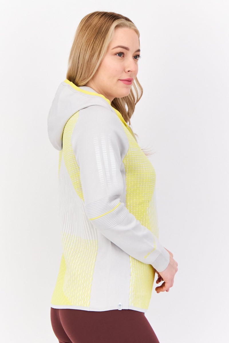 Adidas Women Sportswear Fit Primeknit Golf Jacket, Grey  - Image 4