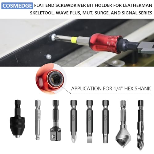 Cosmedge Flat End Magnetic Screwdriver Bit Holder for Leatherman MUT/EOD/Skeletool/CX/Wave/Surge/ChargeAL, Extension Adapter Multi-Tool Accessories - Image 3