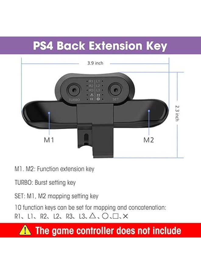 Paddle for PS4 controller, Back on accessory for PS4 controller, TURBO function/memory function/Plug and play, PS4 controller accessory - Image 4