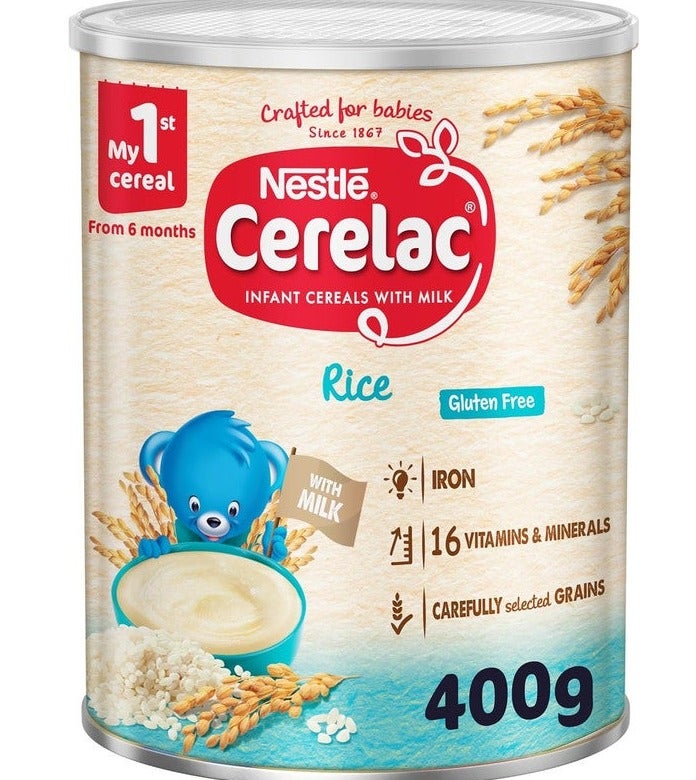 Cerelac Infant Cereal with Milk and Rice (Gluten Free) - 400 g