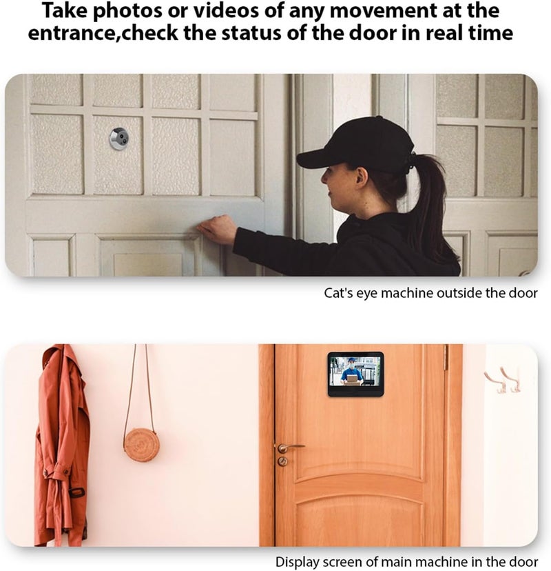 Swokely Smart Video Doorbell Camera, WiFi Door Peephole Camera with 4.3in Display Monitor, Tuya APP Wireless Digital Door Viewer, Smart Motion Detection, Night Vision, Rechargeable 5000Ah Battery - Image 3
