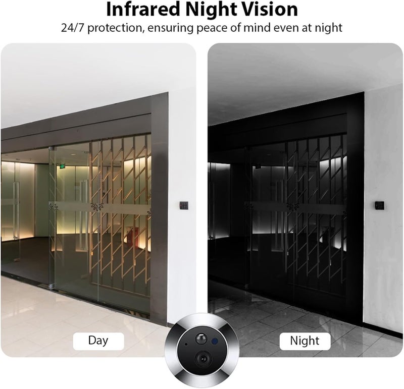 Swokely Smart Video Doorbell Camera, WiFi Door Peephole Camera with 4.3in Display Monitor, Tuya APP Wireless Digital Door Viewer, Smart Motion Detection, Night Vision, Rechargeable 5000Ah Battery - Image 5