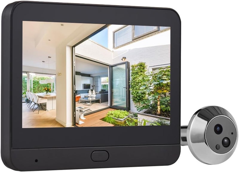 Swokely Smart Video Doorbell Camera, WiFi Door Peephole Camera with 4.3in Display Monitor, Tuya APP Wireless Digital Door Viewer, Smart Motion Detection, Night Vision, Rechargeable 5000Ah Battery - Image 1