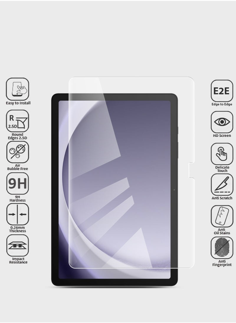 Techie HD Tempered Glass Screen Protector for Samsung Tab A9 Plus 11 Inch 2023 - Anti Reflection Anti Bubbles 9H Hardness 0.33 mm Rounded Edges Easy Installation  - Image 1