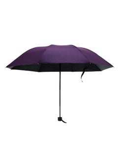 Kuber Industries Kuber Industries 3 Fold Manual Umbrella | Windproof, Sunproof & Rainproof | with Polyester Canopy, Sturdy Steel Shaft & Wrist Straps | Easy to Hold & Carry | Umbrella for Women, Men & Kids |Purple  - Image 1