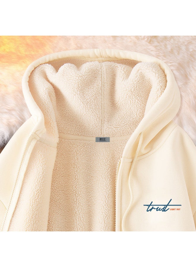 Flying in the snow Fleece Zipper Cardigan Women's Hoodie Winter Loose Oversize Hooded Top - Image 3