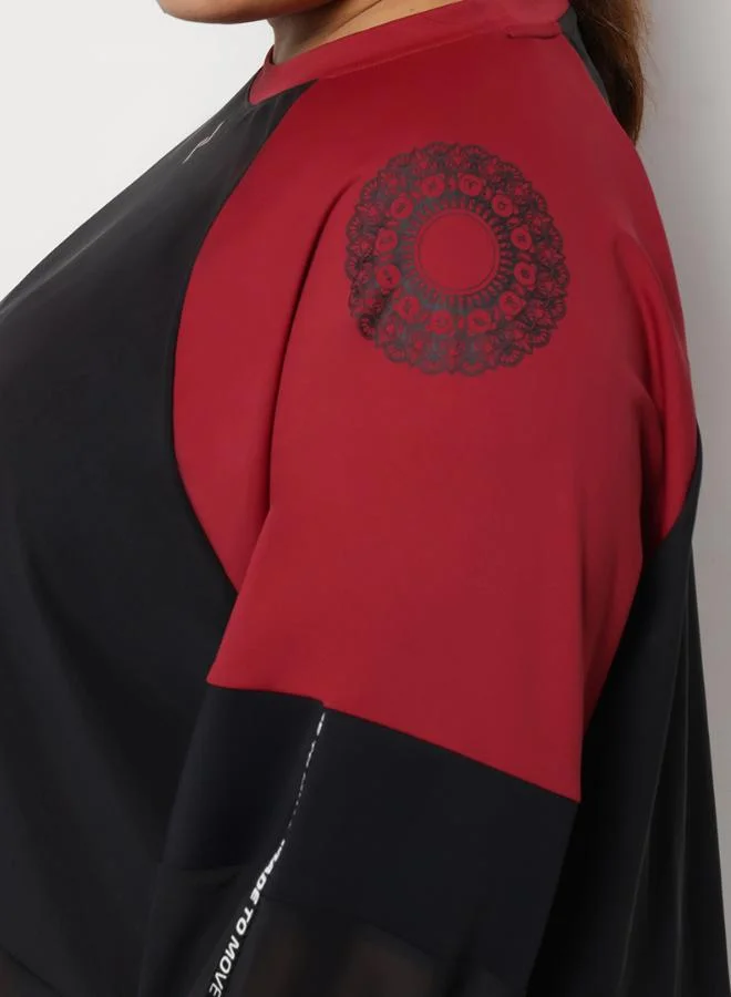 Zaecy  Layered Mesh Top – Black & Red for Women | Best Price UAE