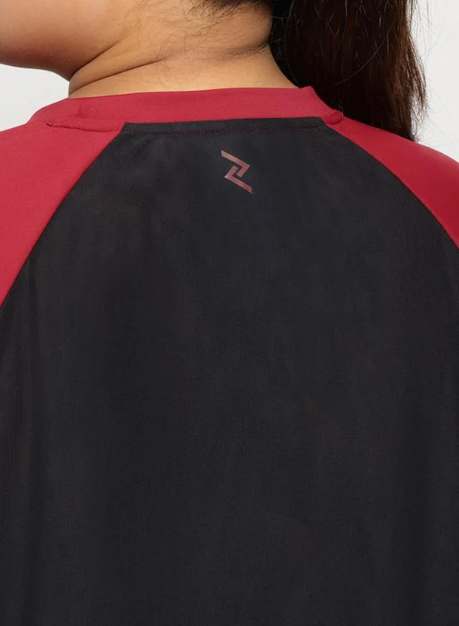 Zaecy  Layered Mesh Top – Black & Red for Women | Best Price UAE