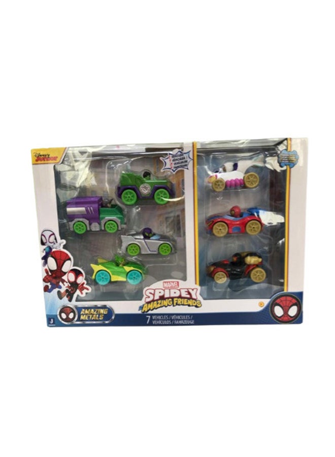 MARVEL Spidey N Friends Amazing Metals 8-in-1 MultiPack | Spiderman| Diecast Car | Metal Cars | For Kids and Collectors - Image 1