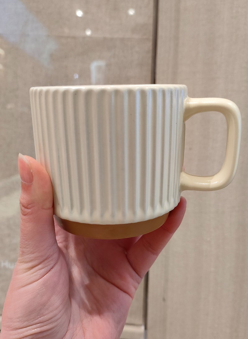 TDAO Ceramic Stoneware Drinkware Cup, Retro Style Coffee Mug, 300ml Catering Mug with Handle for Coffee, Tea, Cocoa, Milk - Image 1