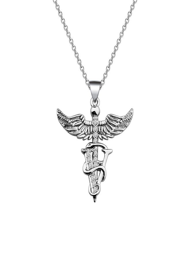 bobauna Veterinary Caduceus Pendant Necklace Vet Tech Jewelry Appreciation Gift For Veterinarian Nurse (vet copper necklace) - Image 1