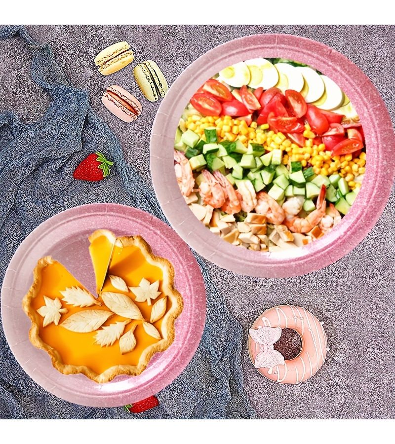 20pcs 7 Inch Princess Pink Glitter Dinner Plates For Wedding Birthday Party Table Decorations - Image 2