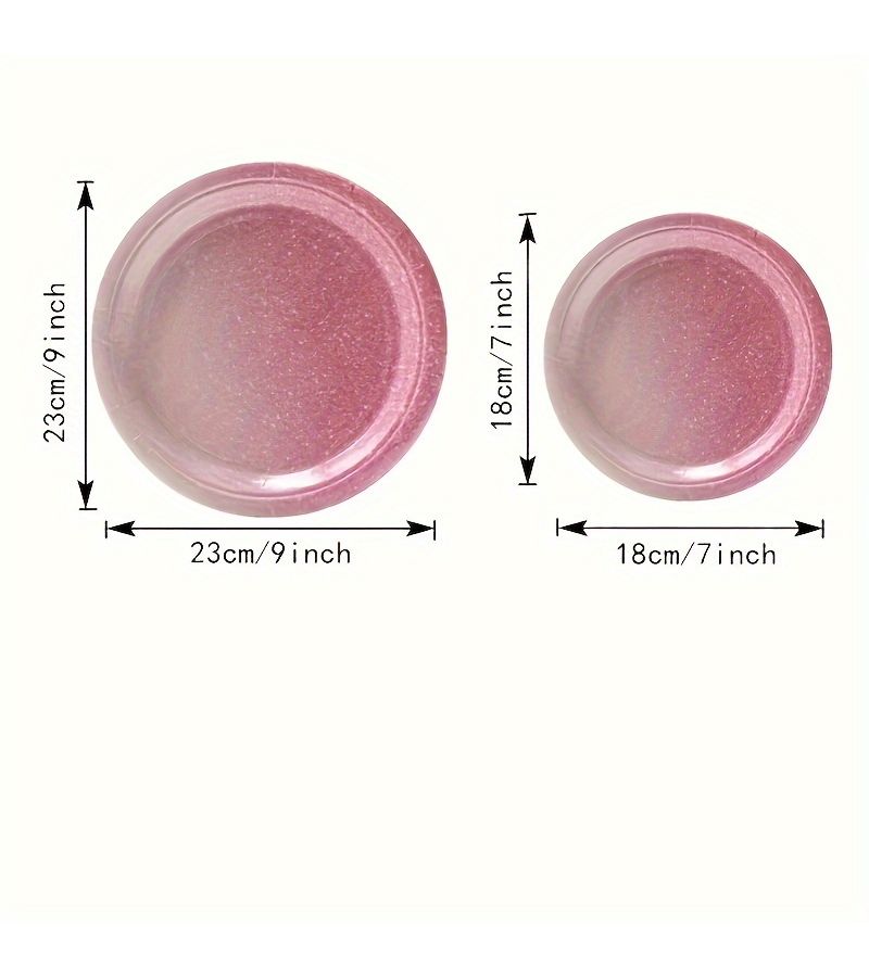 20pcs 7 Inch Princess Pink Glitter Dinner Plates For Wedding Birthday Party Table Decorations - Image 3