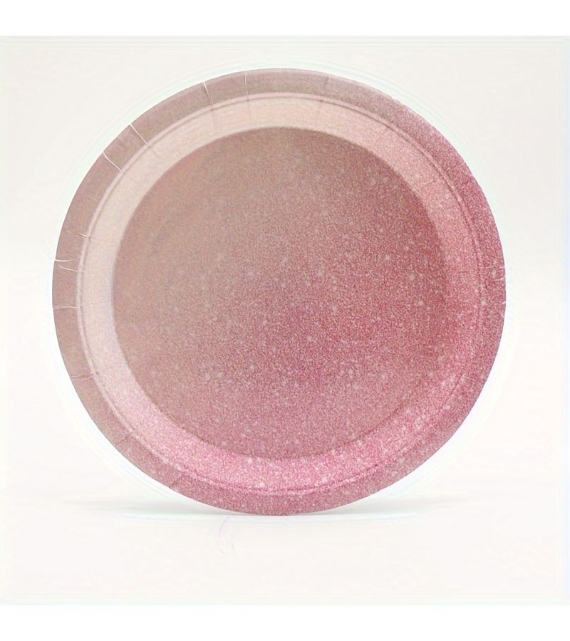 20pcs 7 Inch Princess Pink Glitter Dinner Plates For Wedding Birthday Party Table Decorations - Image 4